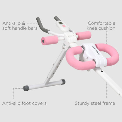 Ab Machine, Foldable Abs Trainer with Adjustable Height and LCD Monitor