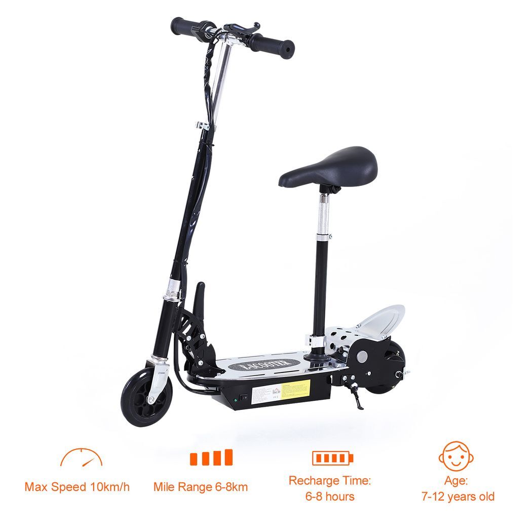 HOMCOM Teen Foldable Electric Scooters Electric Battery 120W w/ Brake Kickstand