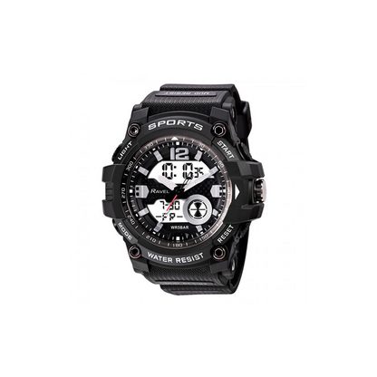 Ravel Adults Ana-Digi Dual time 5ATM Sports Black Watch RDT.2A