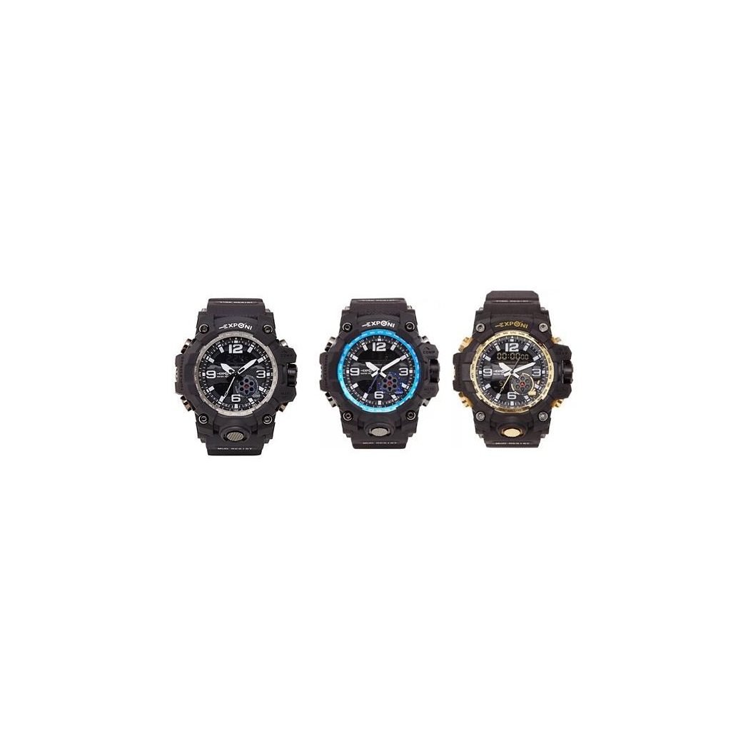 Exponi Men's Dual Face water proof watch assorted Colour's varied