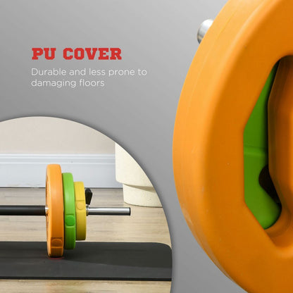 HOMCOM 20kg Weights Barbell Set with Non-slip Handle for Strength Training