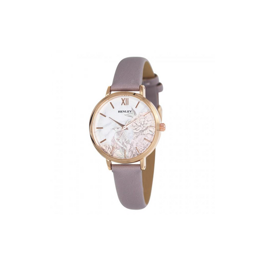 Henleys Ladies  Secret Garden Marbled Watch - Lilac H06174.7