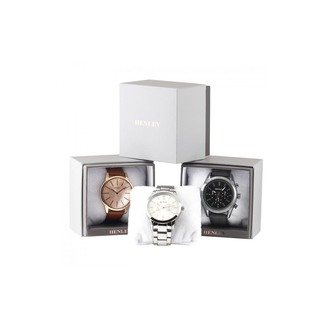 Henley Men's Multi Eye Black Dial With Green Sports Silicone Rubber Strap Watch H02208.11