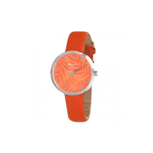 Henleys Ladies  Palm Motif Watch - Orange H06170.8