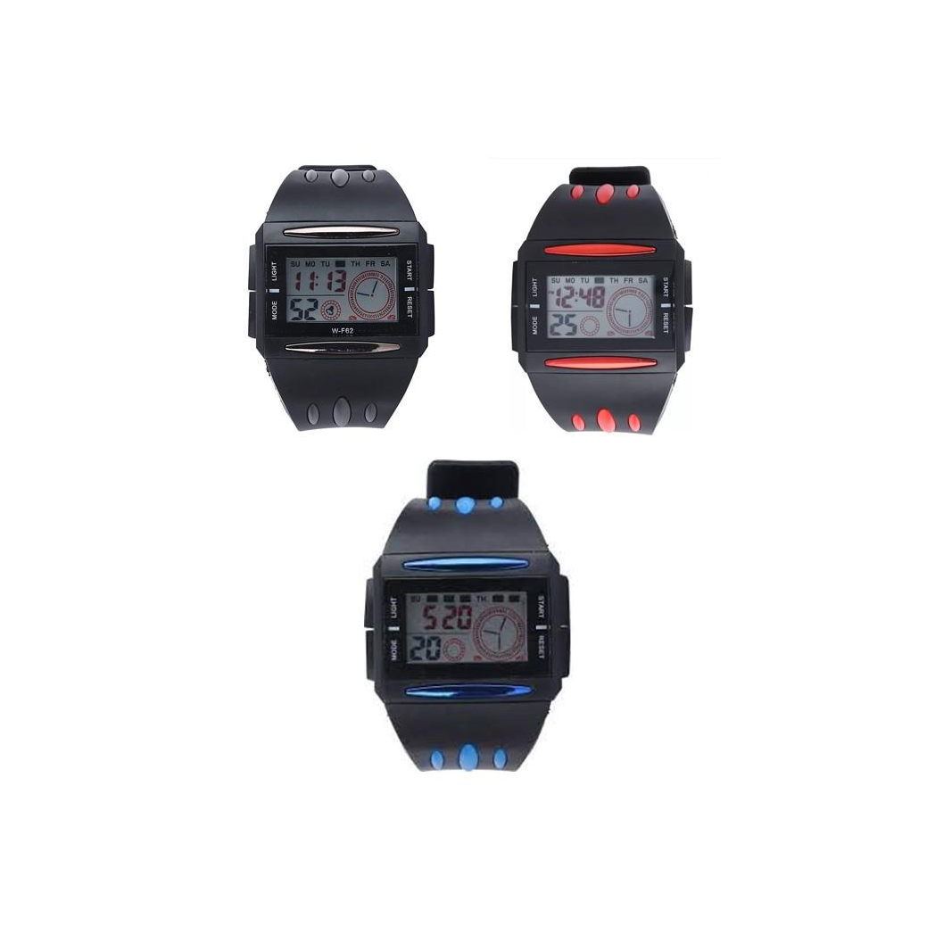 Lasika Digital Men's Sport-Casual Rubber strap Colour's Assorted Watch W-F62