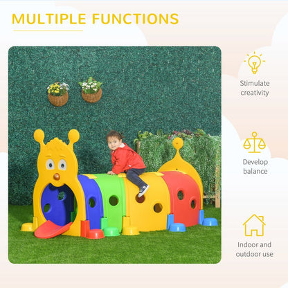 Outsunny Play Tunnel, Caterpillar Climbing Tunnel, Toddler Play Structure