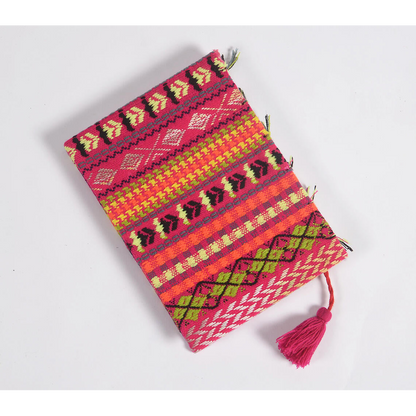 Hand Bound Fabric Diary with Tassel Bookmark_1