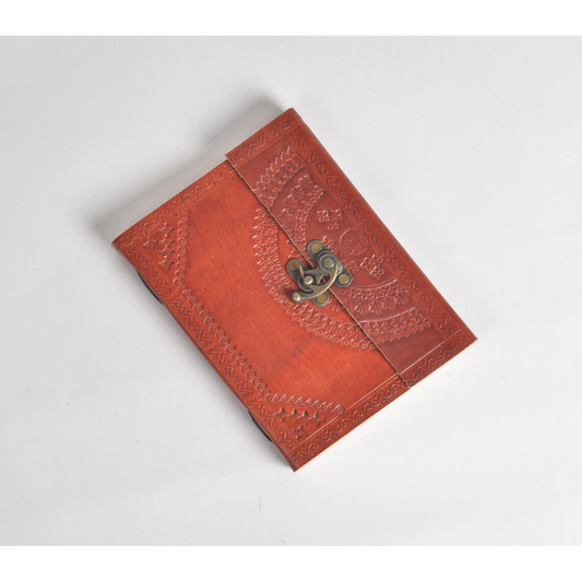 Embossed Mandala Leather Diary