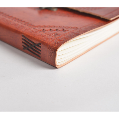 Embossed Mandala Leather Diary