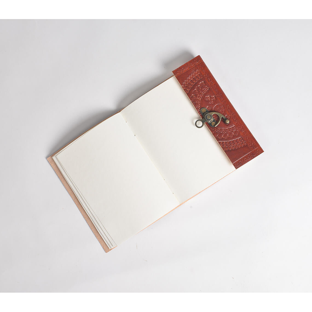 Embossed Mandala Leather Diary