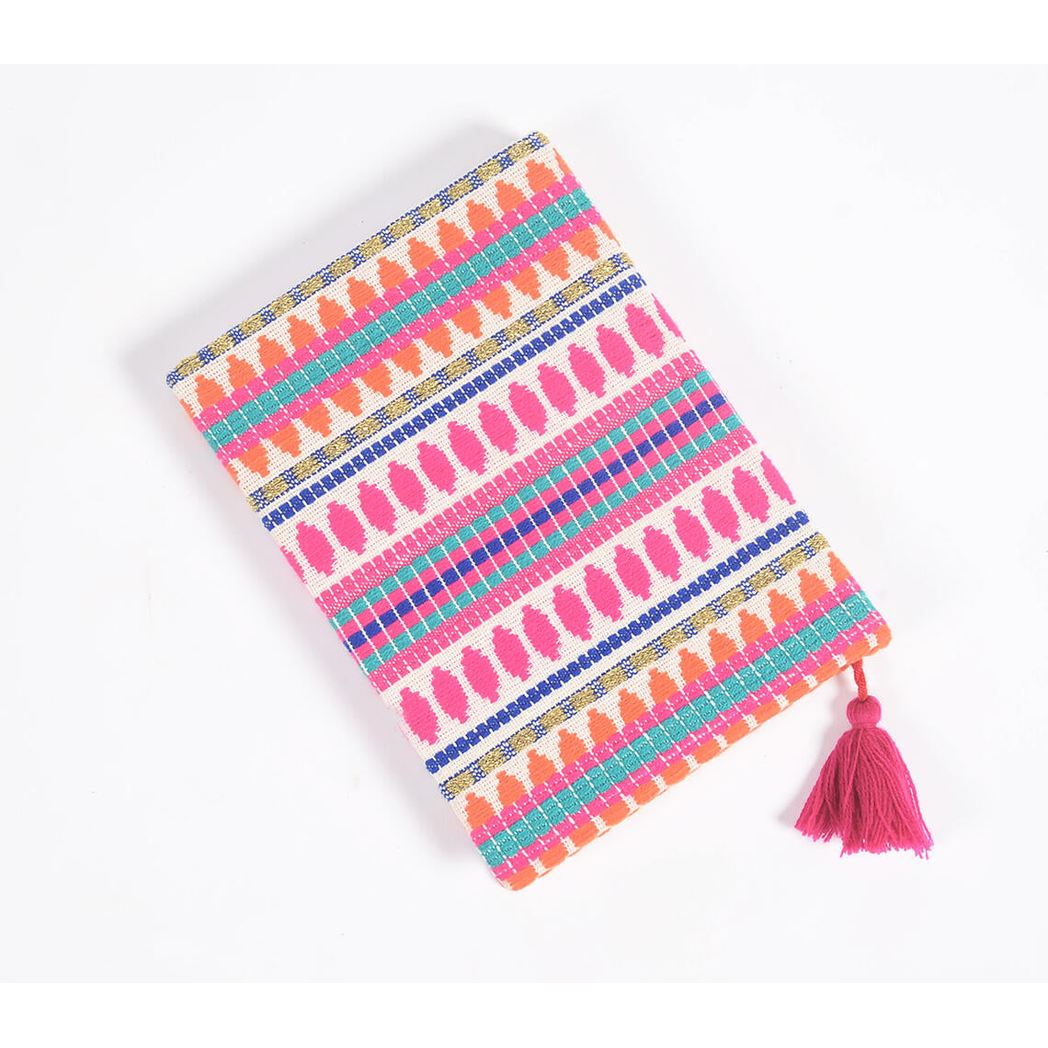 Hand Bound Fabric Diary with Tassel Bookmark