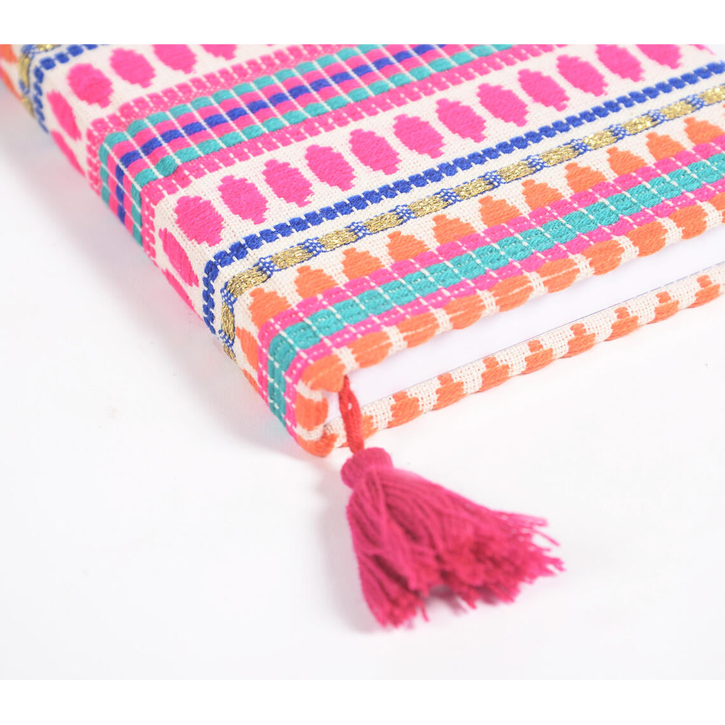 Hand Bound Fabric Diary with Tassel Bookmark