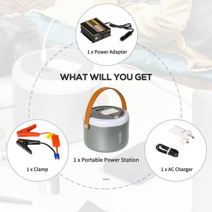 153.6Wh/48000mAh Portable Power Station with LED Flashlight, DC Outlet