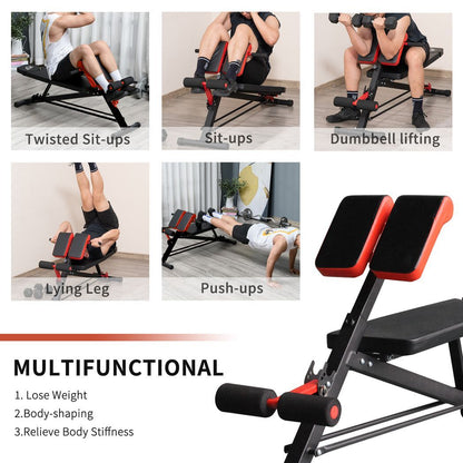 Multifunctional Adjustable Hyper Dumbbell Bench Fitness Machine Black