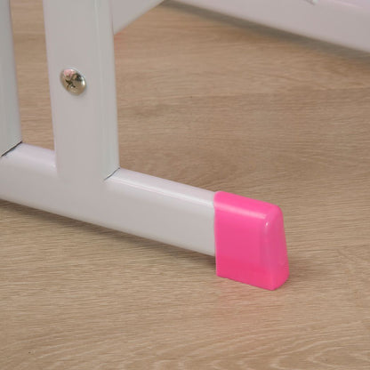 Kids Desk and Chair Set w/ Drawer, Book Stand, Cup Holder, Pen Slot, Pink