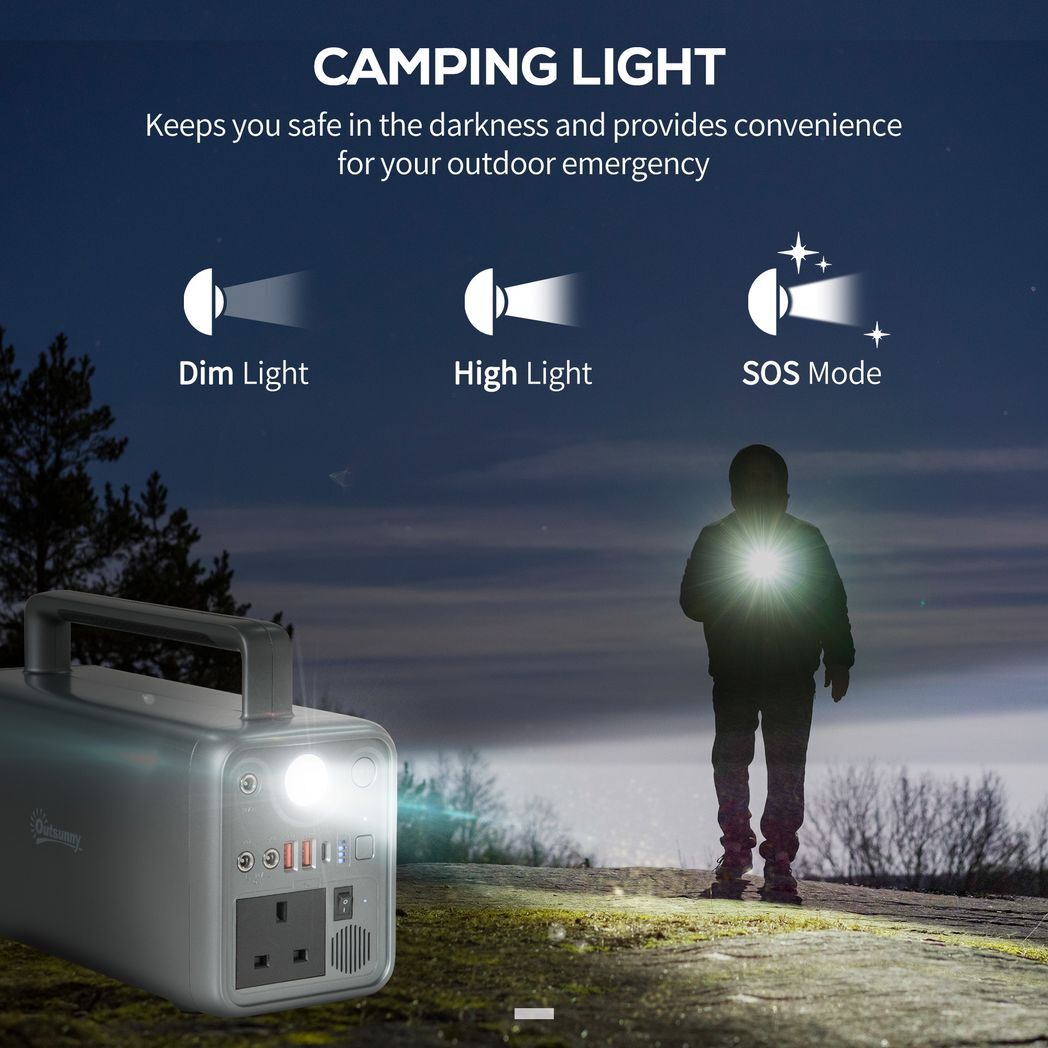 230.4Wh Portable Power Station with AC Outlets USB/PD/CAR Ports