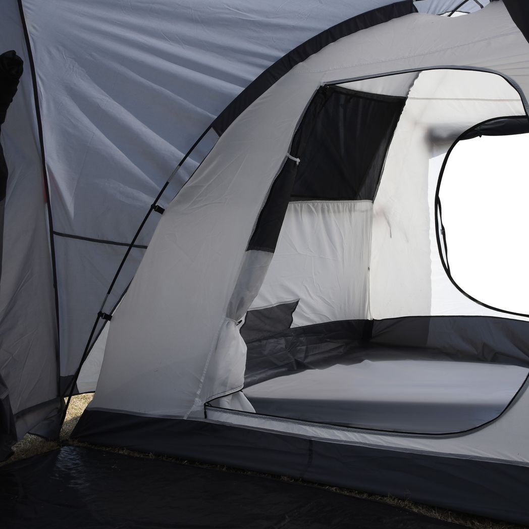 4-5 Man Outdoor Tunnel Tent, Two Room Camping Tent w/ Portable Mat