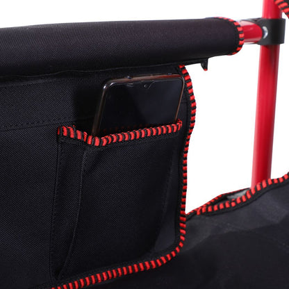 Outdoor Folding Fishing Camping Chair w/Cup Holder,Pocket,Backrest Red