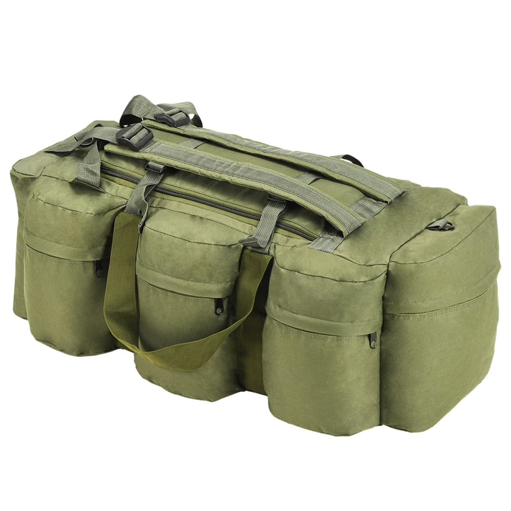 3-in-1 Army-Style Duffel Bag 90 L Olive Green