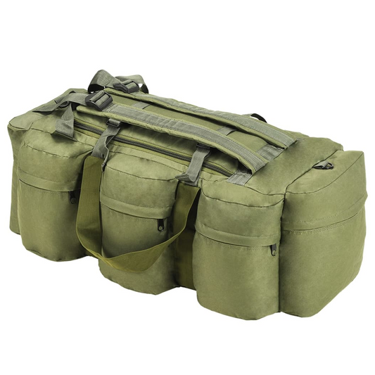 3-in-1 Army-Style Duffel Bag 90 L Olive Green