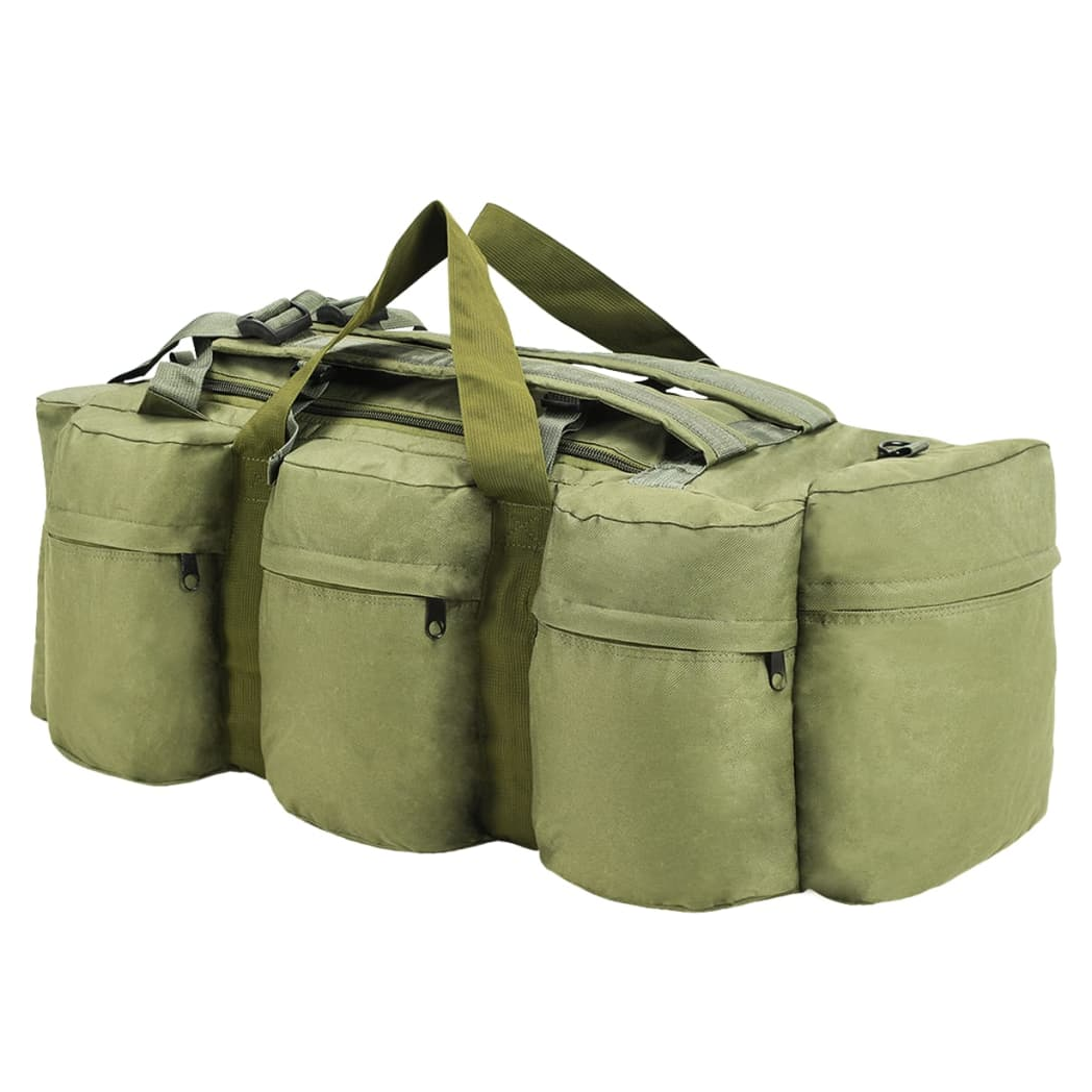 3-in-1 Army-Style Duffel Bag 90 L Olive Green