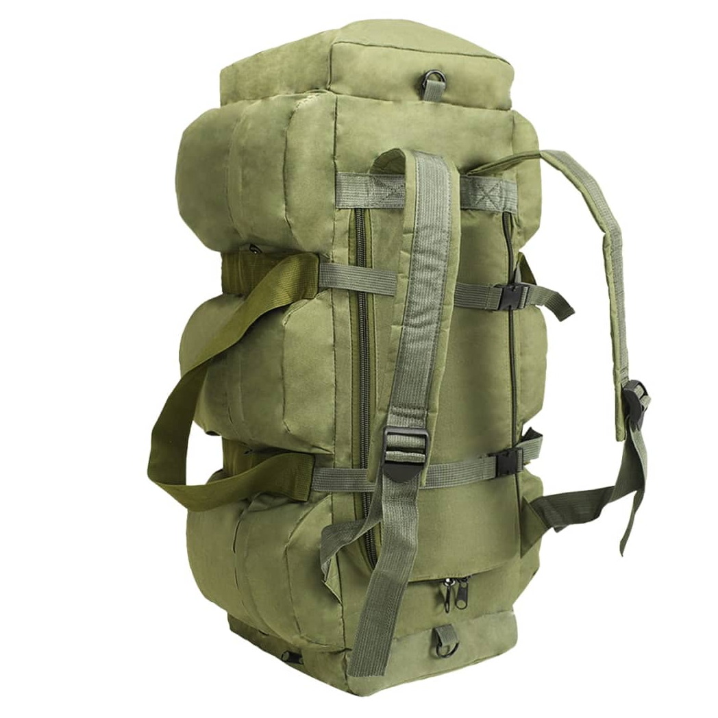3-in-1 Army-Style Duffel Bag 90 L Olive Green
