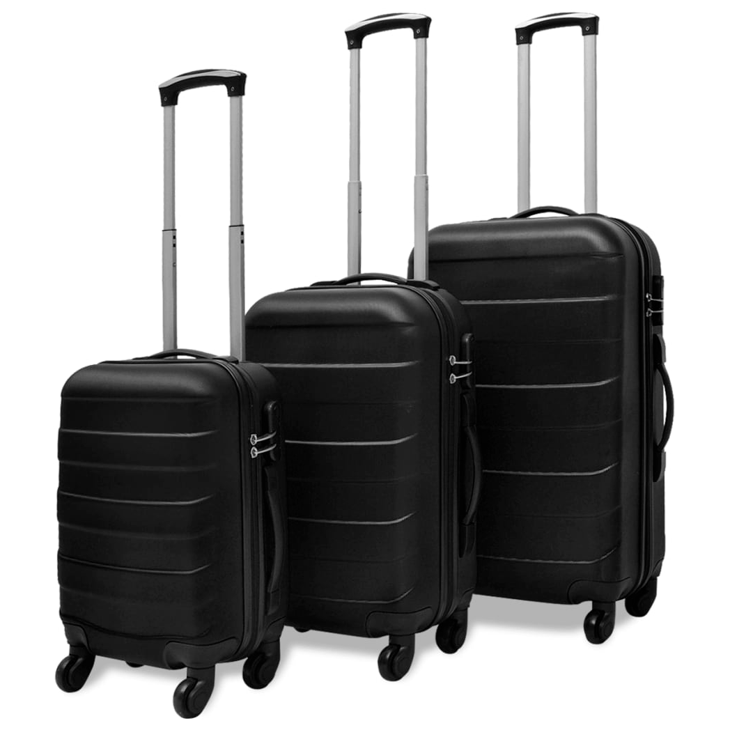 Three Piece Hardcase Trolley Set Black 45.5/55/66 cm