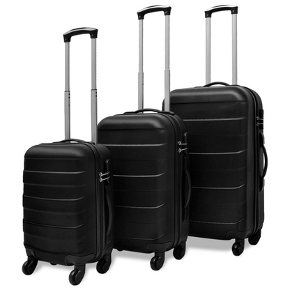 Three Piece Hardcase Trolley Set Black 45.5/55/66 cm