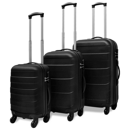 Three Piece Hardcase Trolley Set Black 45.5/55/66 cm