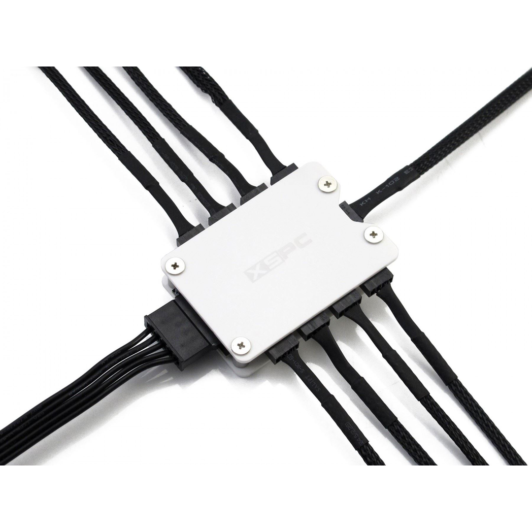 XSPC 8 Way PWM Splitter Hub - SATA Powered (White) V2