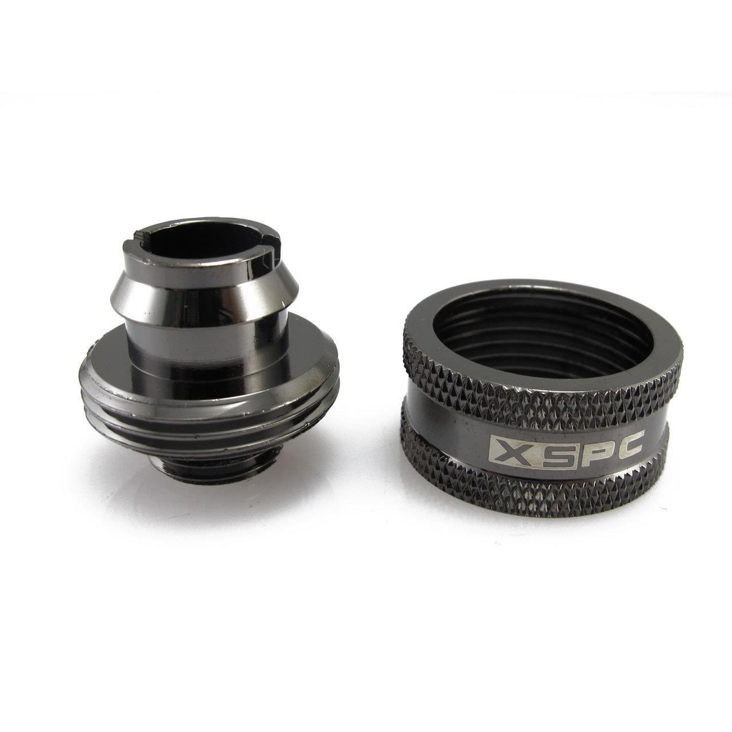 XSPC G1/4 to 1/2 ID 3/4 OD Compression Fitting V2 - Black Chrome (8 Pack)