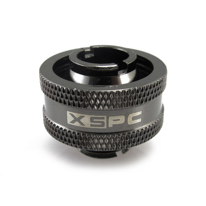 XSPC G1/4 to 1/2 ID 3/4 OD Compression Fitting V2 - Black Chrome (8 Pack)