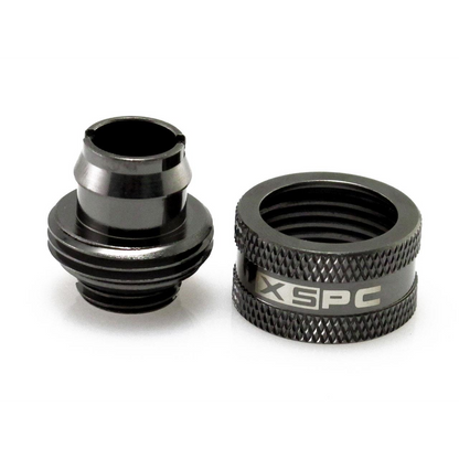 XSPC G1/4 to 3/8 ID 5/8 OD Compression Fitting V2 - Black Chrome (8 Pack)