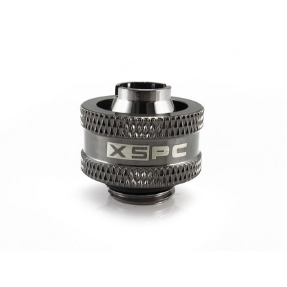 XSPC G1/4 to 3/8 ID 5/8 OD Compression Fitting V2 - Black Chrome (8 Pack)