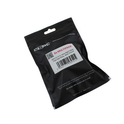 XSPC G1/4 to 14mm Rigid Tubing Triple Seal Fitting - Black Chrome (8 Pack)