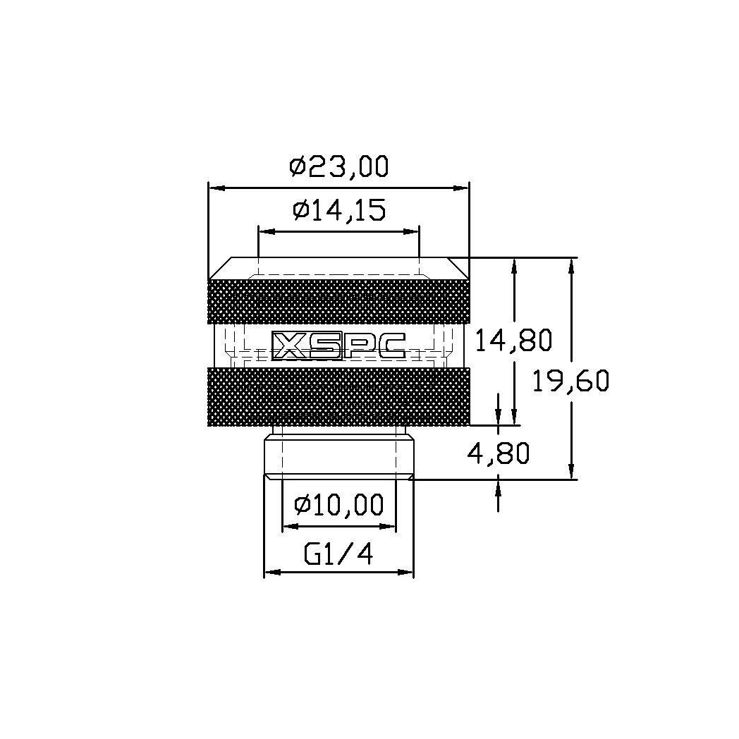 XSPC G1/4 to 14mm Rigid Tubing Triple Seal Fitting - Black Chrome (8 Pack)