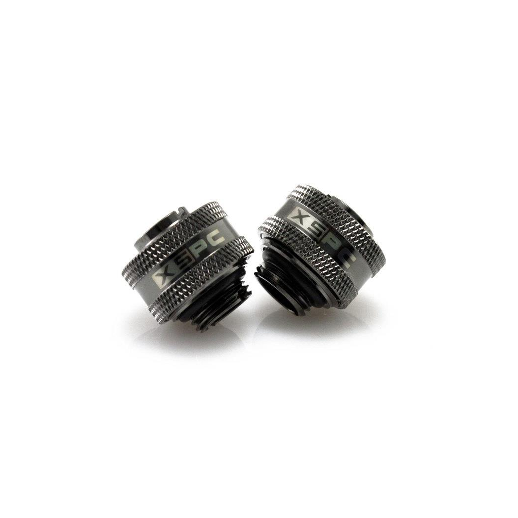 XSPC G1/4 to 7/16 ID 5/8 OD Compression Fitting V2  - Black Chrome (8 Pack)