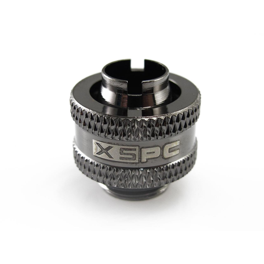XSPC G1/4 to 3/8 ID 1/2 OD Compression Fitting V2 - Black Chrome (8 Pack)