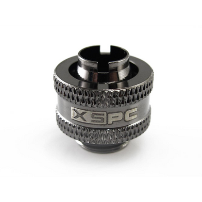 XSPC G1/4 to 3/8 ID 1/2 OD Compression Fitting V2 - Black Chrome (8 Pack)
