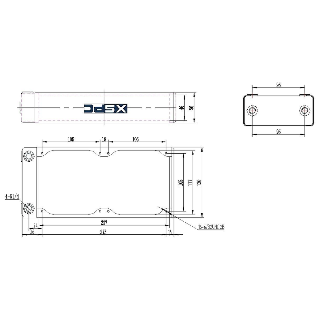 XSPC RX240 Dual Fan 2x120mm Radiator V3 - Black