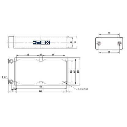 XSPC RX240 Dual Fan 2x120mm Radiator V3 - Black
