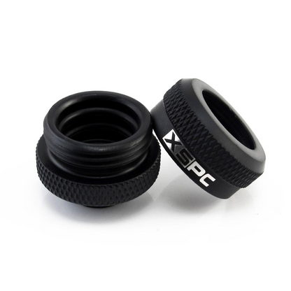XSPC G1/4 to 14mm Rigid Tubing Triple Seal Fitting - Matte Black (8 Pack)