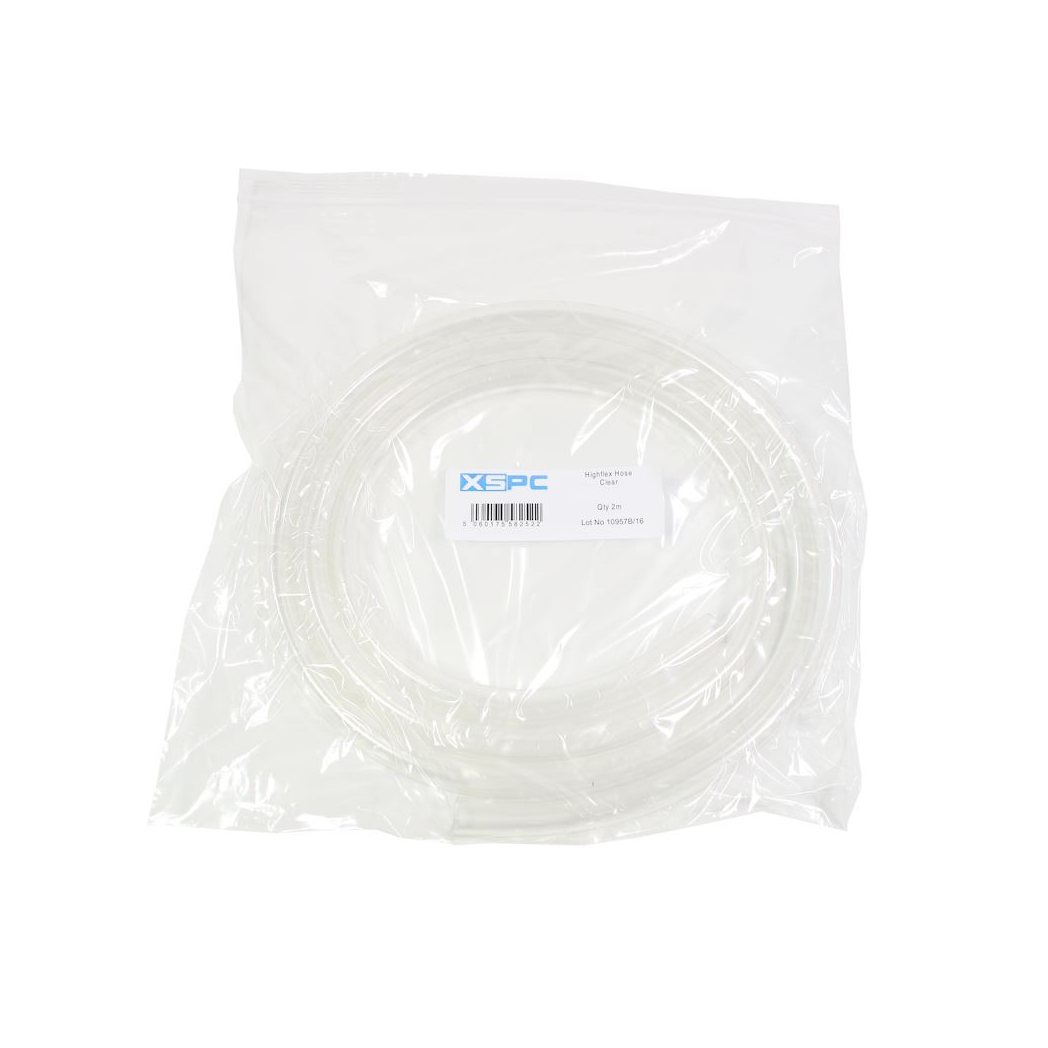 XSPC 13/10mm (3/8 ID, 1/2 OD) FLX DEHP Free Tubing, 2m (Retail Coil) - CLEAR