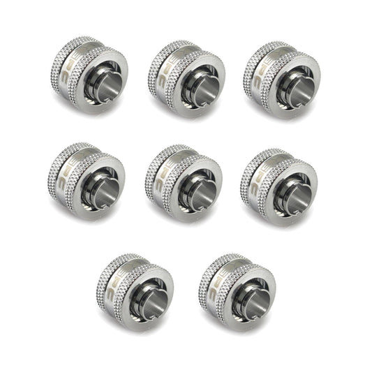 XSPC G1/4 to 3/8 ID 1/2 OD Compression Fitting V2 - Chrome (8 Pack)