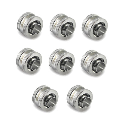 XSPC G1/4 to 3/8 ID 1/2 OD Compression Fitting V2 - Chrome (8 Pack)