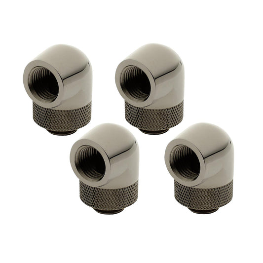 XSPC G1/4, 90 Degree Rotary Fitting V2 - Black Chrome (4 Pack)