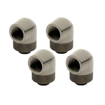 XSPC G1/4, 90 Degree Rotary Fitting V2 - Black Chrome (4 Pack)