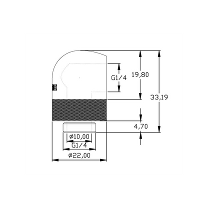 XSPC G1/4, 90 Degree Rotary Fitting V2 - Black Chrome (4 Pack)