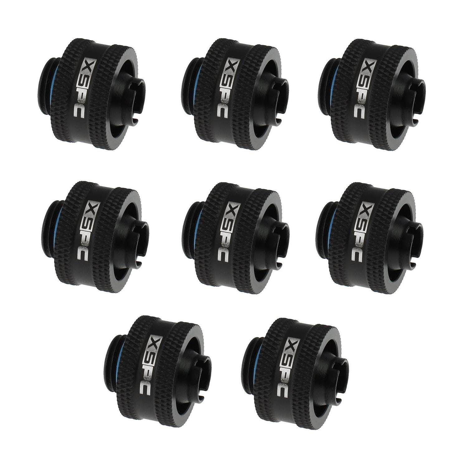 XSPC G1/4 to 7/16 ID 5/8 OD Compression Fitting V2  - Matte Black (8 Pack)