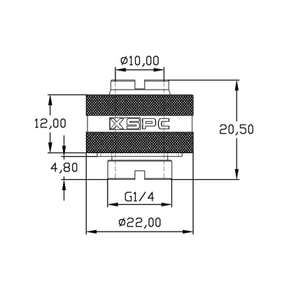 XSPC G1/4 to 7/16 ID 5/8 OD Compression Fitting V2  - Matte Black (8 Pack)